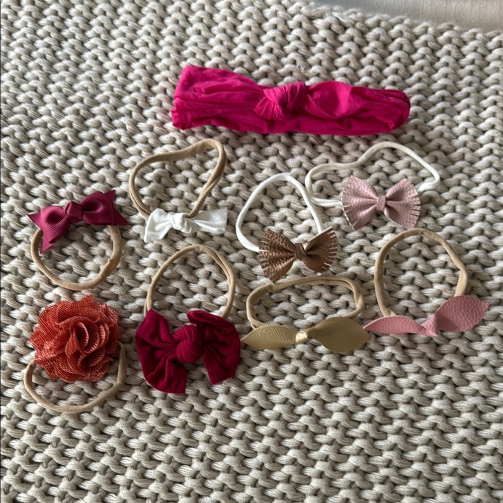 Pink and White Baby Headbands